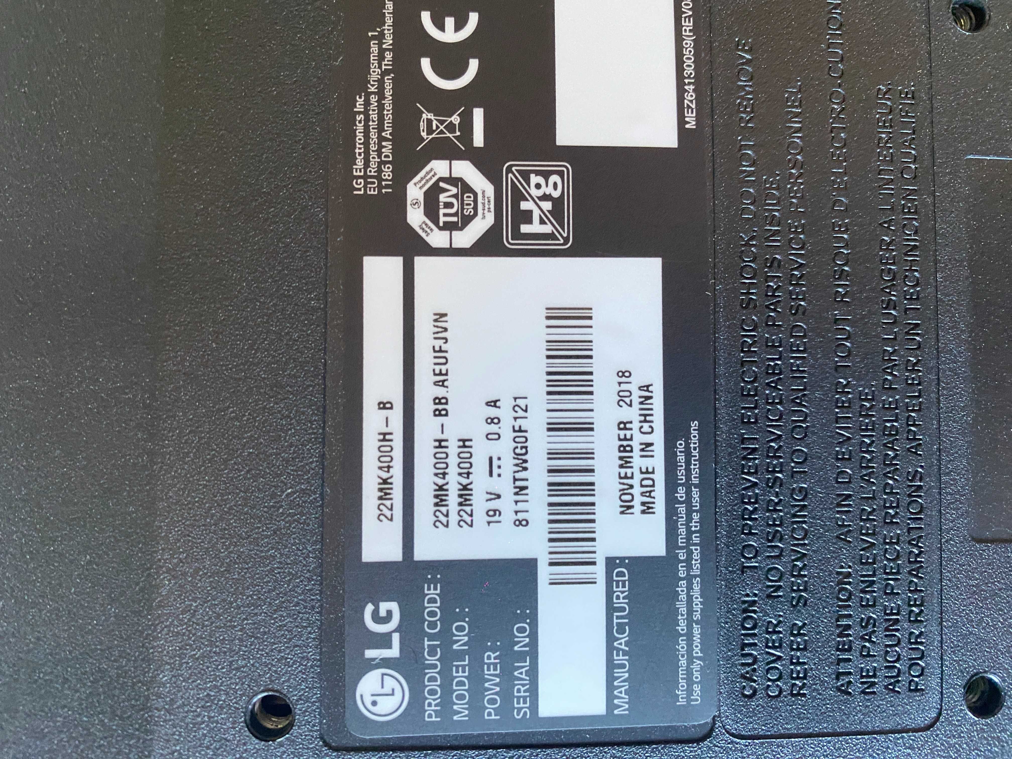 Monitor LG 22MK400H-B 21,5'' Full HD 75Hz – Excelente Estado
