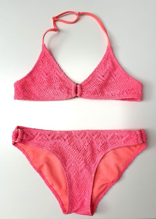 H&M śliczne BIKINI   152 neon