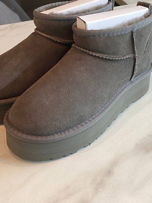 Ugg ulta mini platform угг короткі сірі коротке угги36