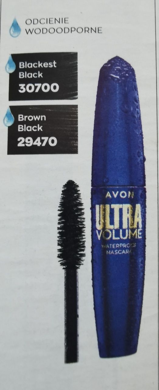 Wodoodporny tusz do rzęs Avon Ultra Volume Blackest black 10 ml