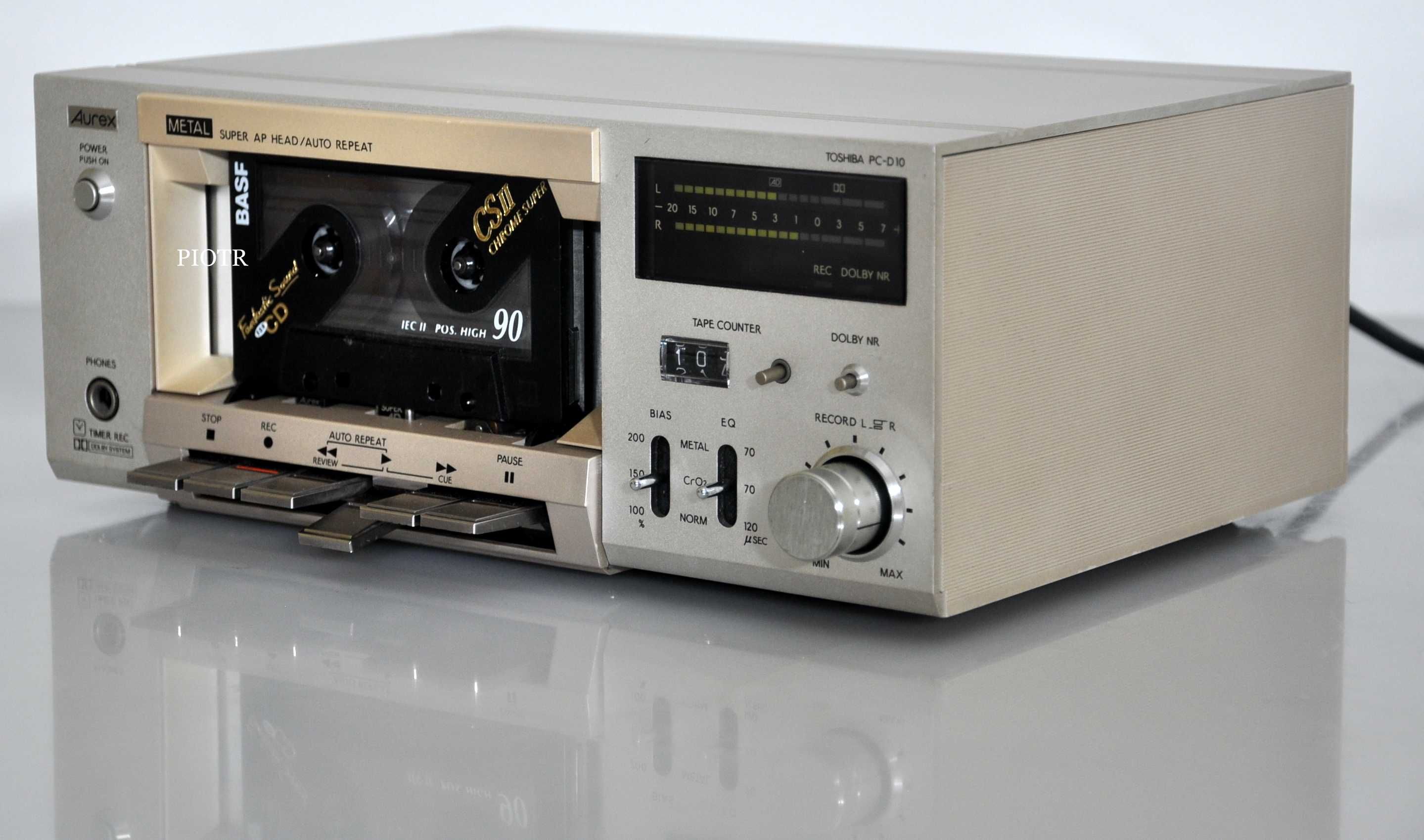Unikatowy magnetofon AUREX wykonany dla Toshiby PC-D10.Biały Kruk.hifi