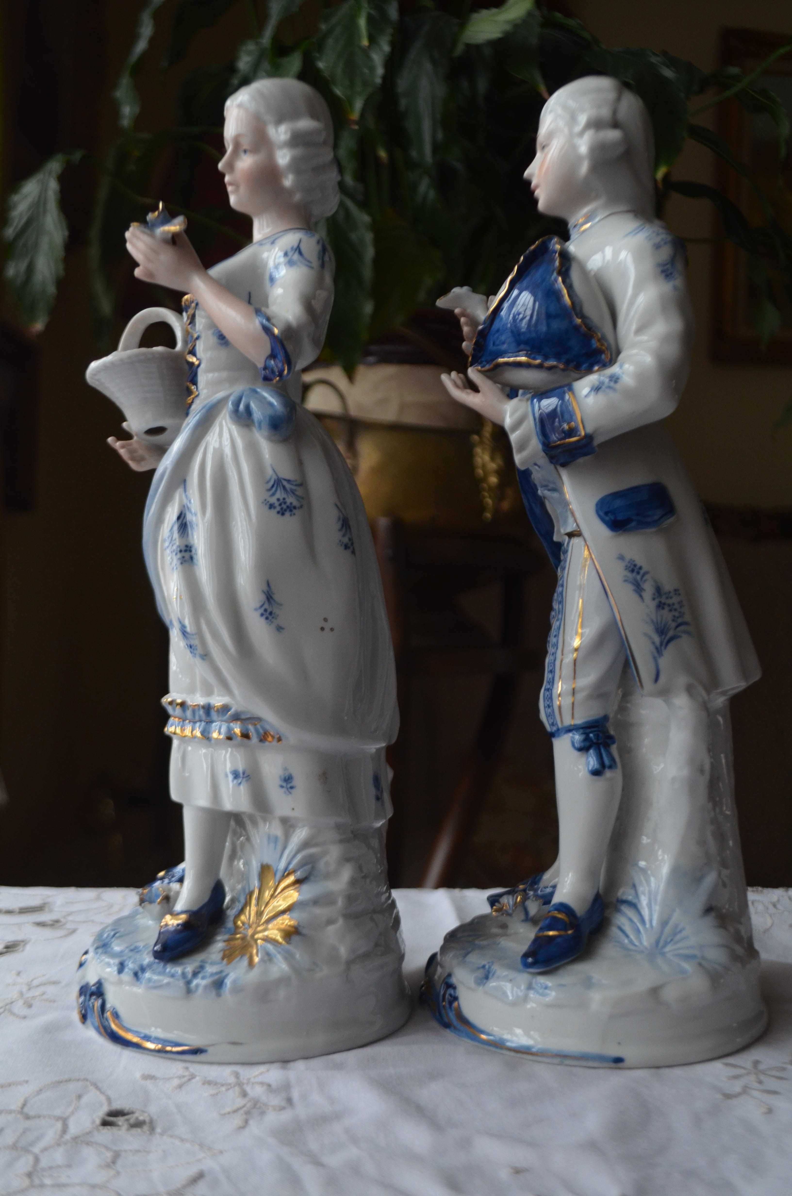 para dworska figurka porcelana 31 cm