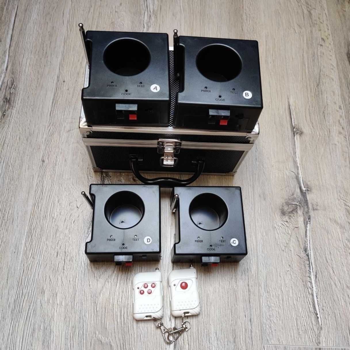 System zdalnego odpalania fontann  - Zestaw 4 odb, 2 piloty, walizka