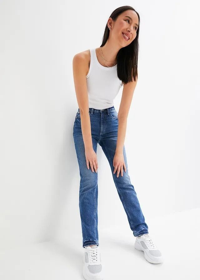 B.P.C jeansy straight high waist wysoki stan ^40