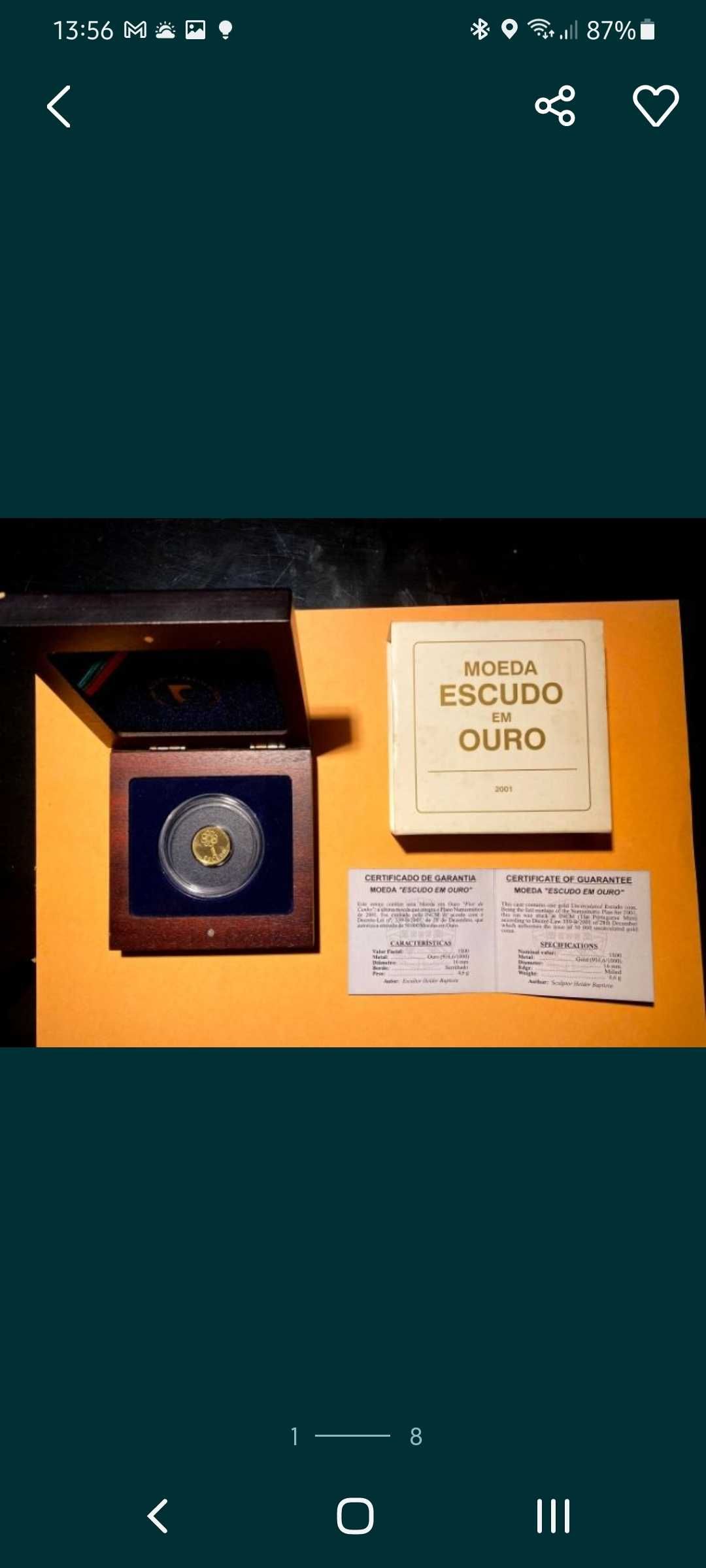 Moeda Escudo em Ouro