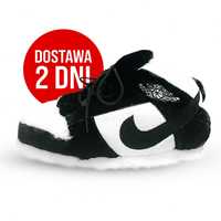 Puchate Viralowe Pluszowe kapcie Nike Jordan Czarne TikTok 36-43