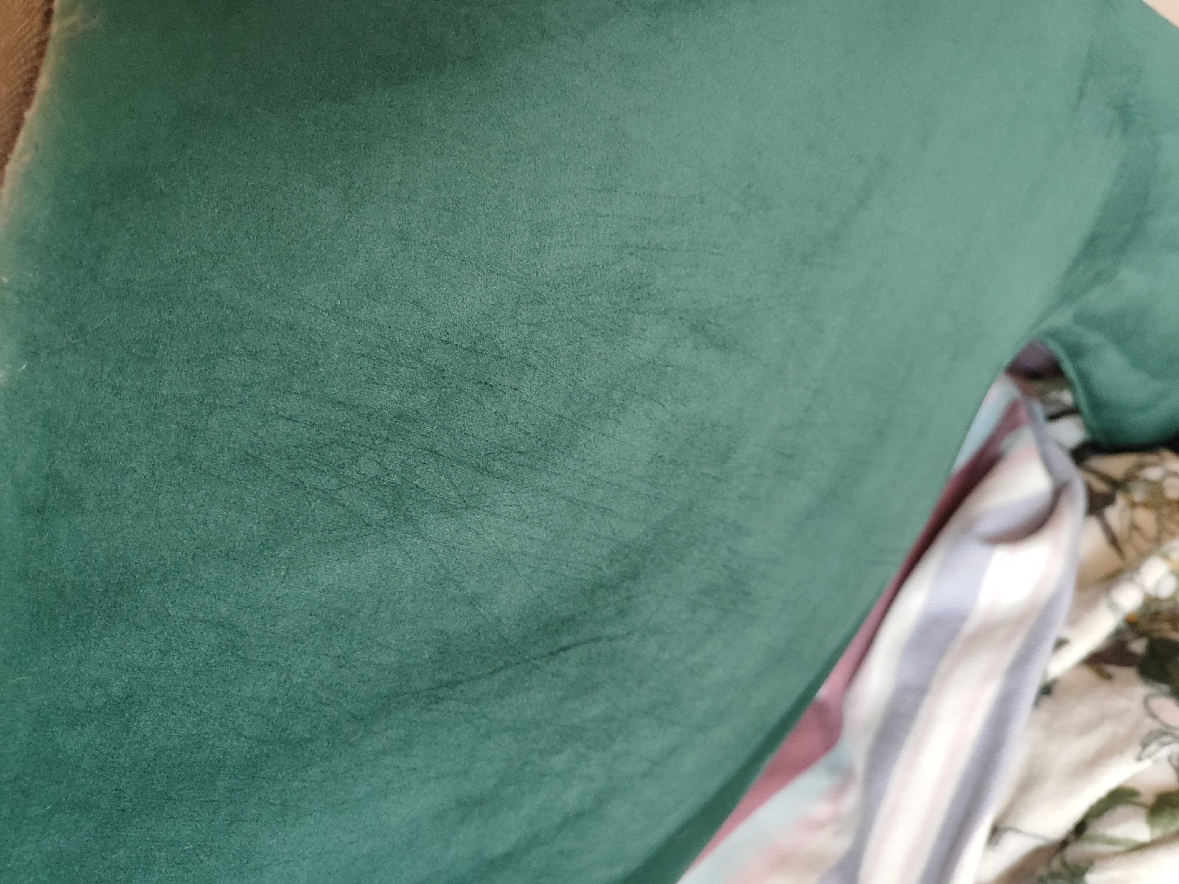 Zestaw wypoczynkowy zieleń butelkowa fotel i sofa uszak