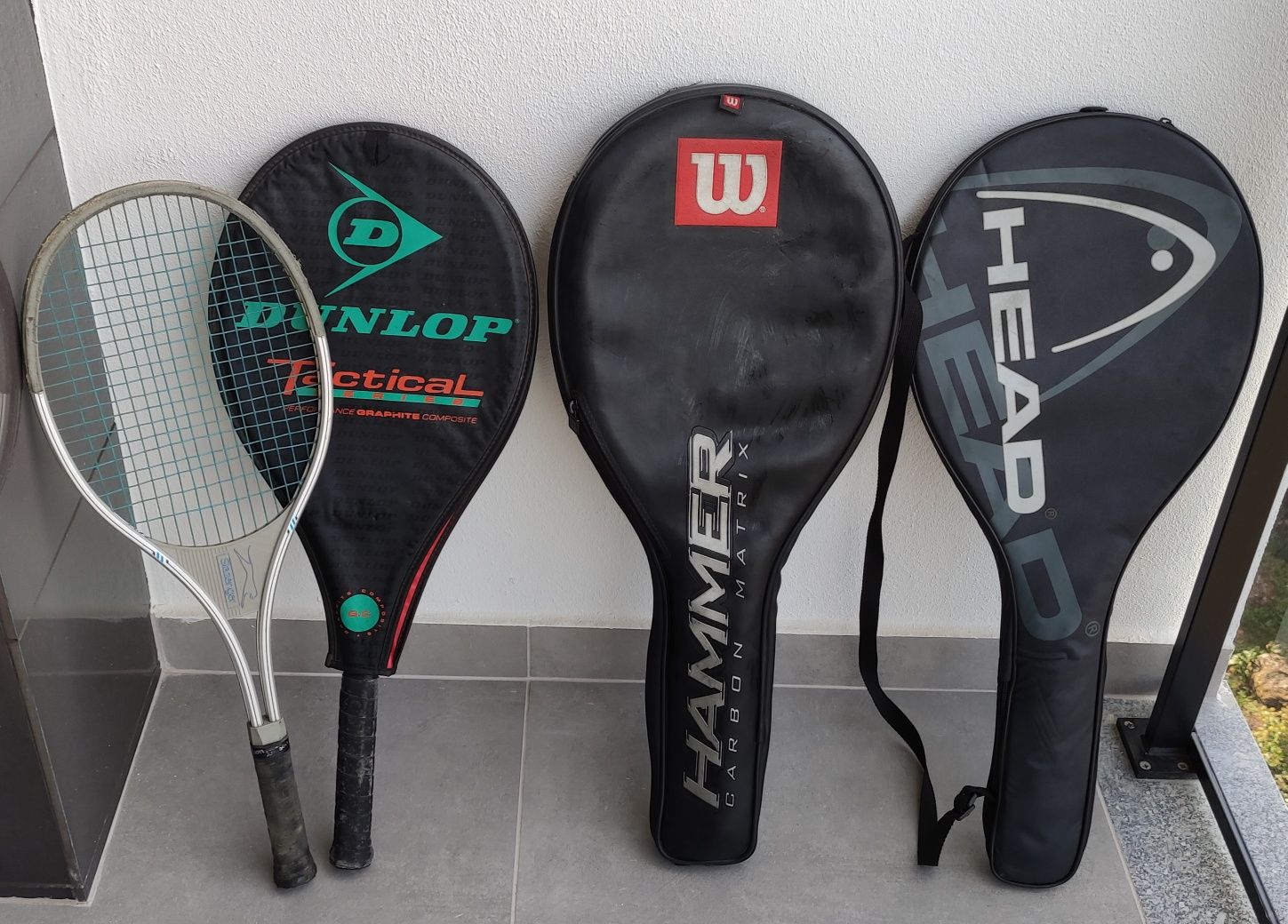 Conjunto 5 Raquetes 3 Sacos e 36 Bolas de Ténis (Wilson, Dunlop, etc)