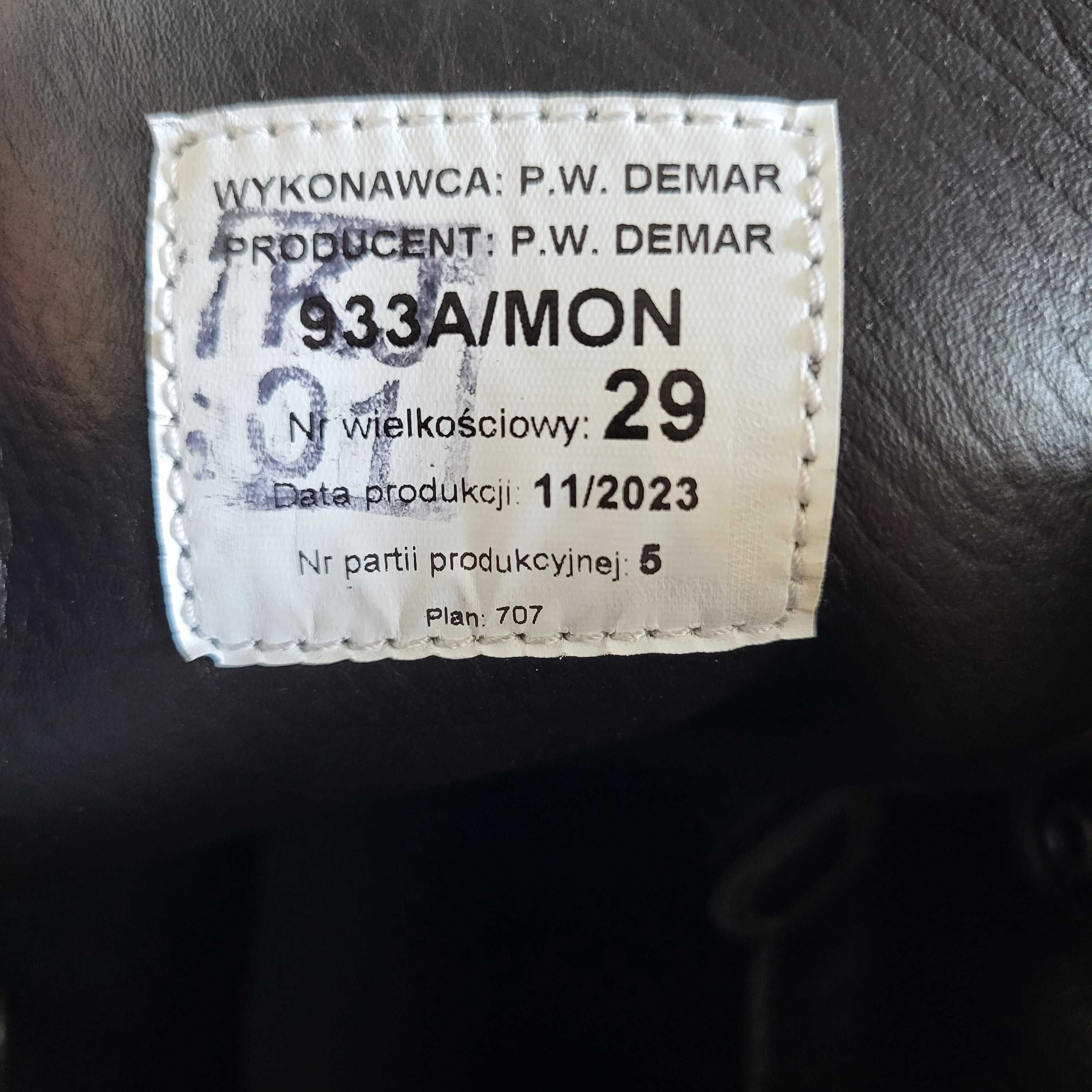 Trzewiki Buty zimowe 933A/MON wojskowe r. 29 (45) NOWE