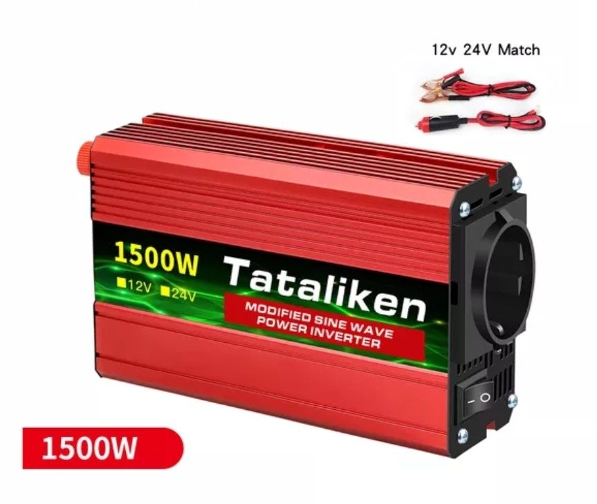 Інвертор 12v 220v 1500w з синусоїдою Tataliken для котла