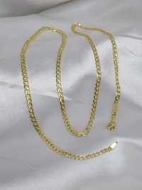 Złoty łańcuszek męski/damski pancerka, złoto 585, 45 cm komunia