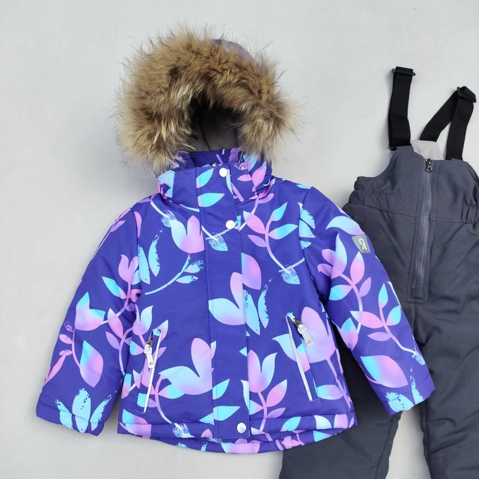 Зимовий роздільний дитячий термокомбінезон для дівчинки на 2 3 4 роки