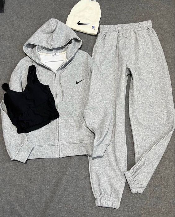Женский зимний костюм Nike кофта с капюшоном спортивные штаны s m l xl