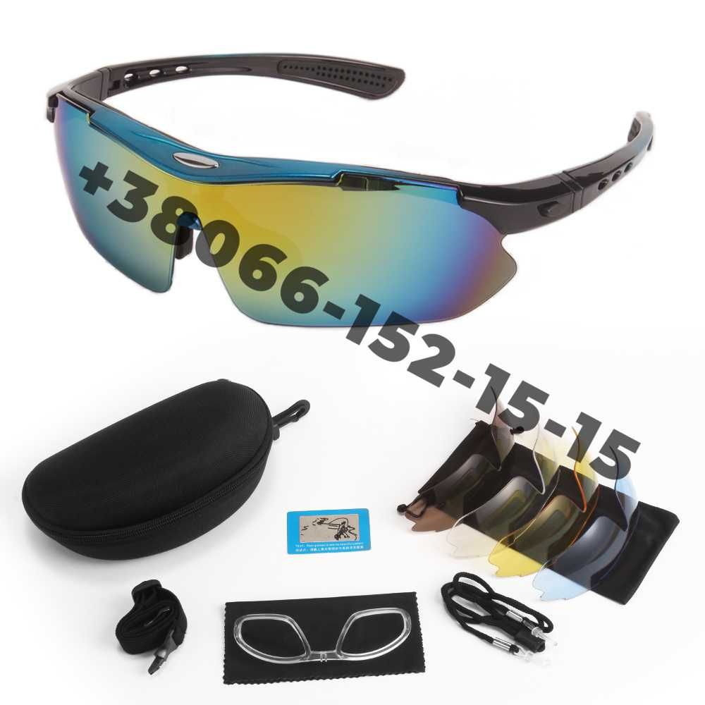 Солнцезащитные очки тактические Oakley с поляризацией 5 линз One siz+