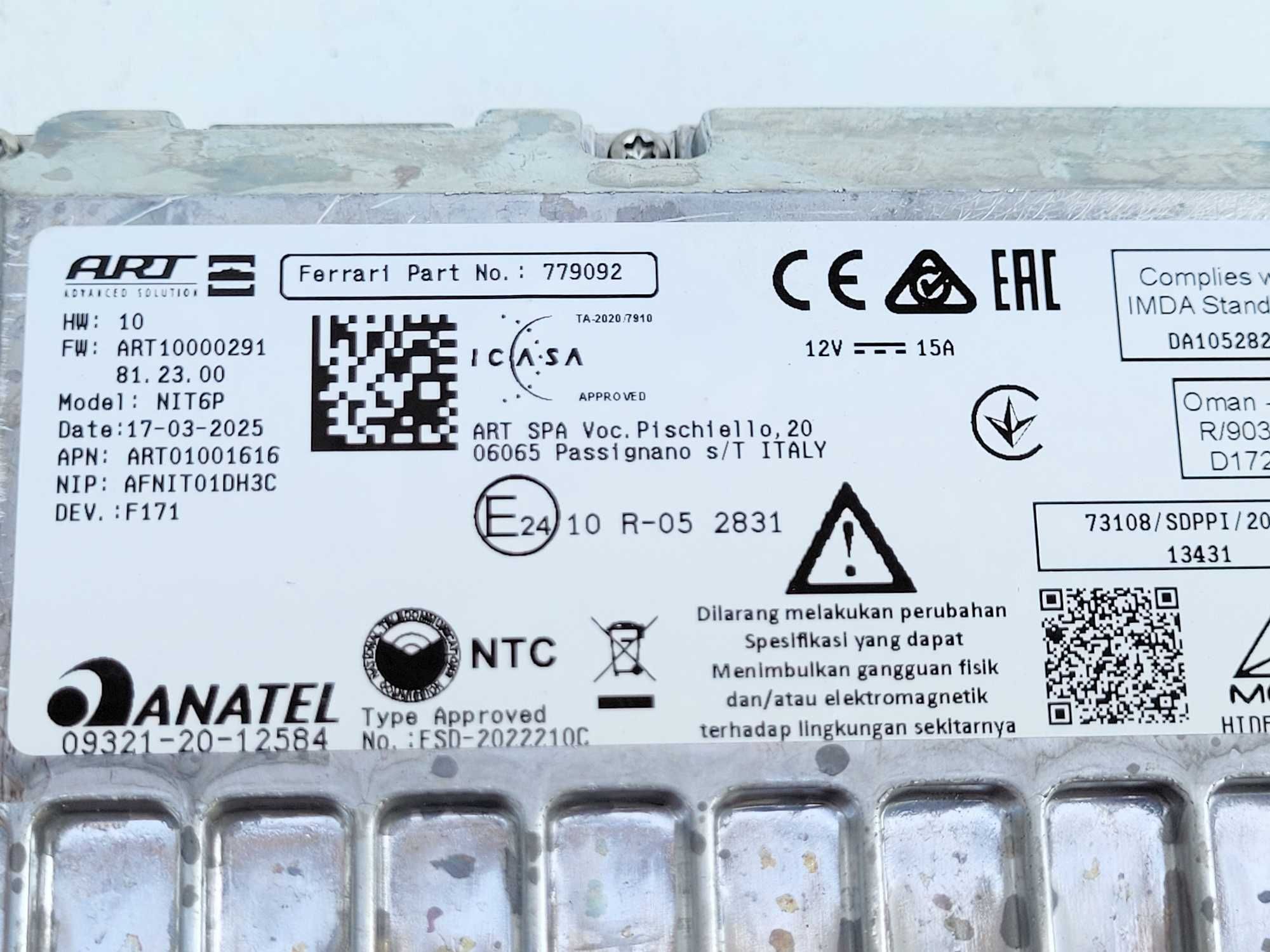 Ferrari 296 F171, Purosangue F175 - moduł AUDIO ECU unit NIT