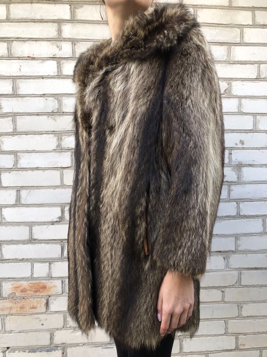 Вінтажна шуба з єнота