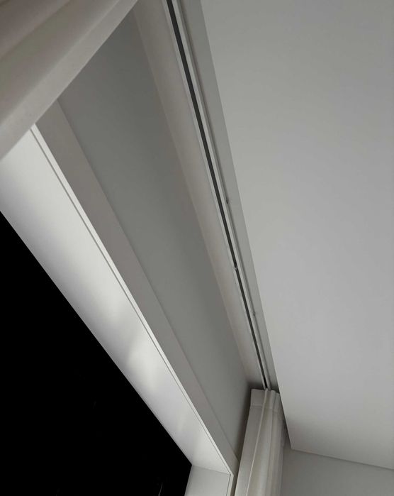 Cortinas efeito tripla onda 2,90m x 2,60m tecido linho - sala/quarto