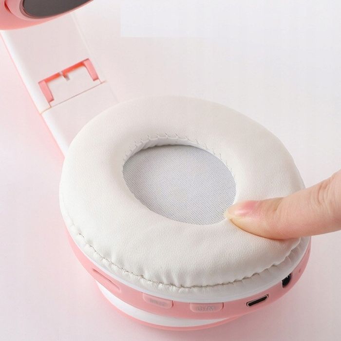 Zestaw Słuchawki Nauszne Dla Dzieci Kocie Uszy + Mikrofon Karaoke Blue