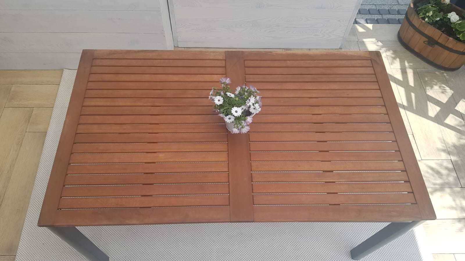 Stół ogrodowy D150xS90xW75 twarde drewno eukaliptusa