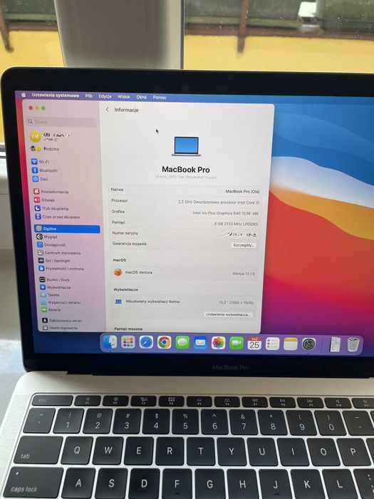 MacBook Pro / 13,3 cala / 2017 / srebrny / A1708