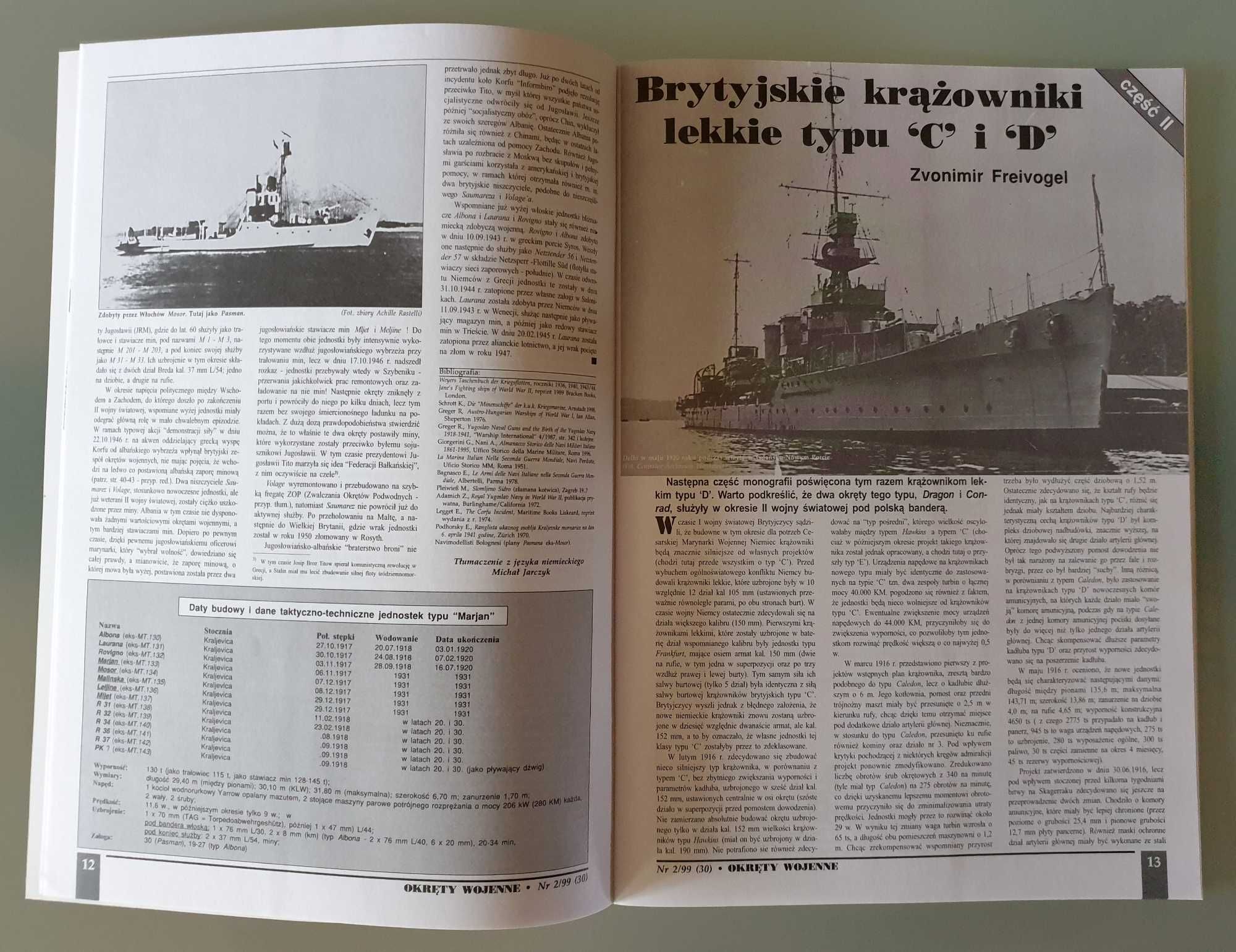 Magazyn "Okręty Wojenne" nr 2 (30) i 3 (31) z roku 1999