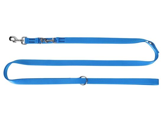 Długa smycz dla psa przepinana - Dingo 2,5cm / 200-400cm niebieska