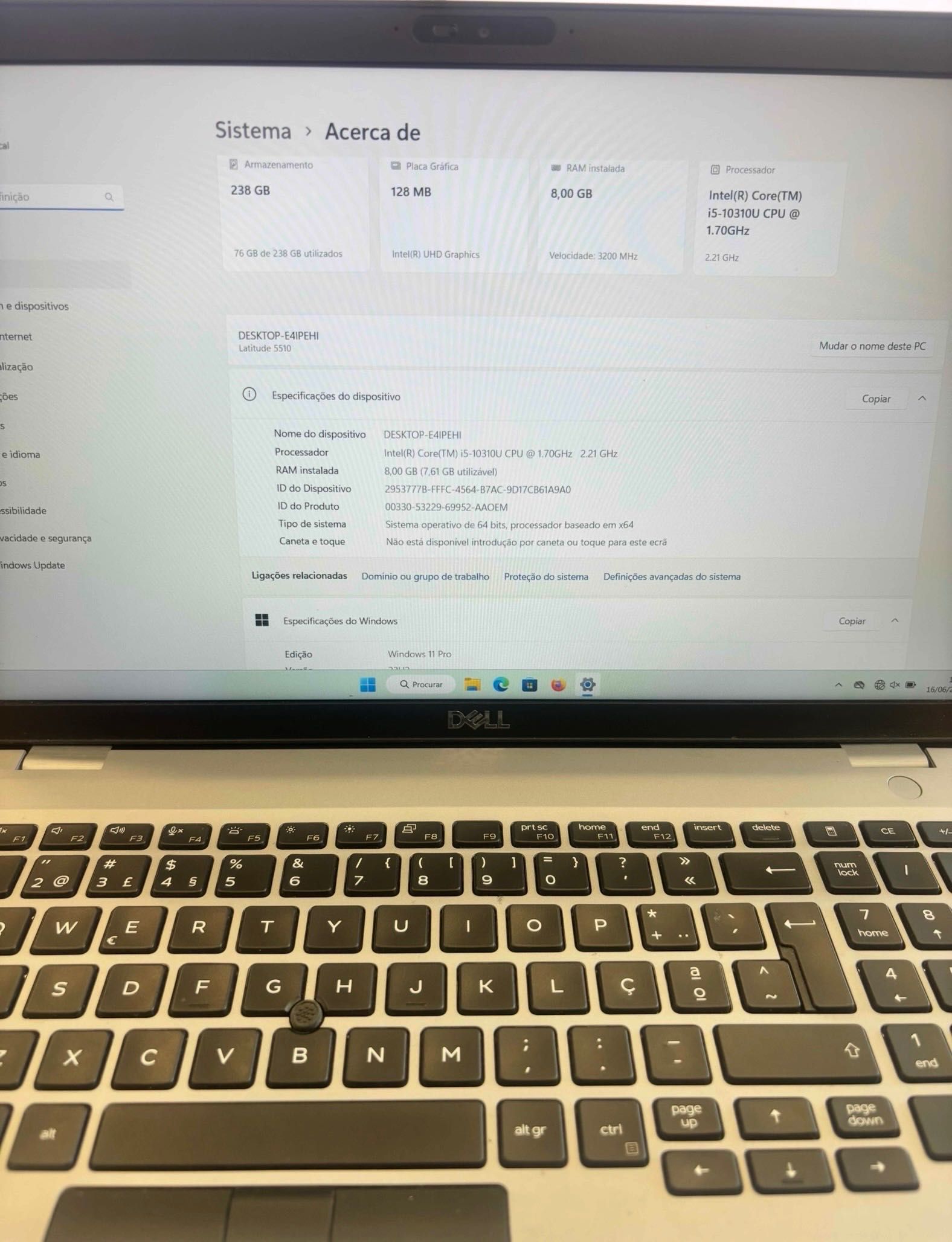 Portátil Dell Latitude 5510