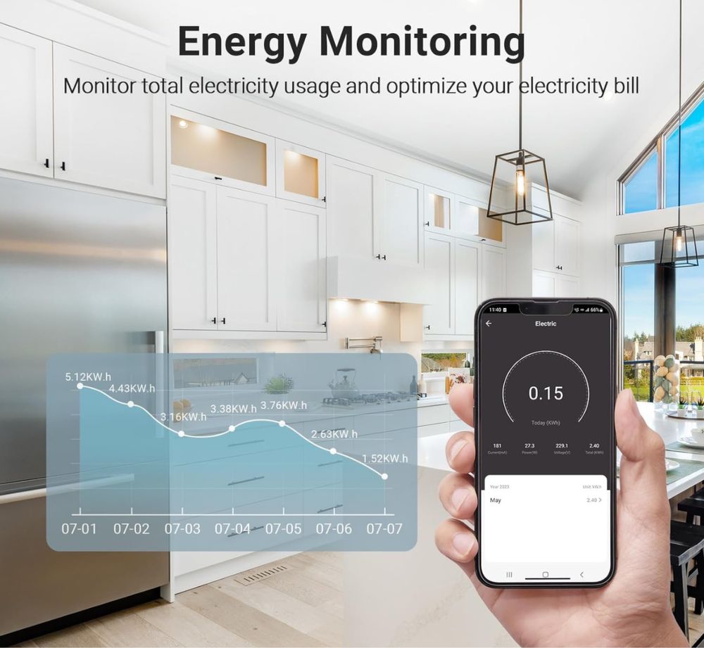 Inteligentna listwa zasilajaca eightree gniazdo przedluzacz smart wifi