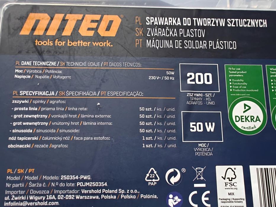 Spawarka Zgrzewarka Lutownica do Tworzyw Sztucznych Plastiku