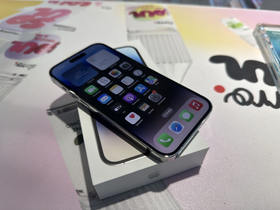 Apple iPhone 14 Pro 256GB perfekcyjny stan komplet OKSIKOM Tecza