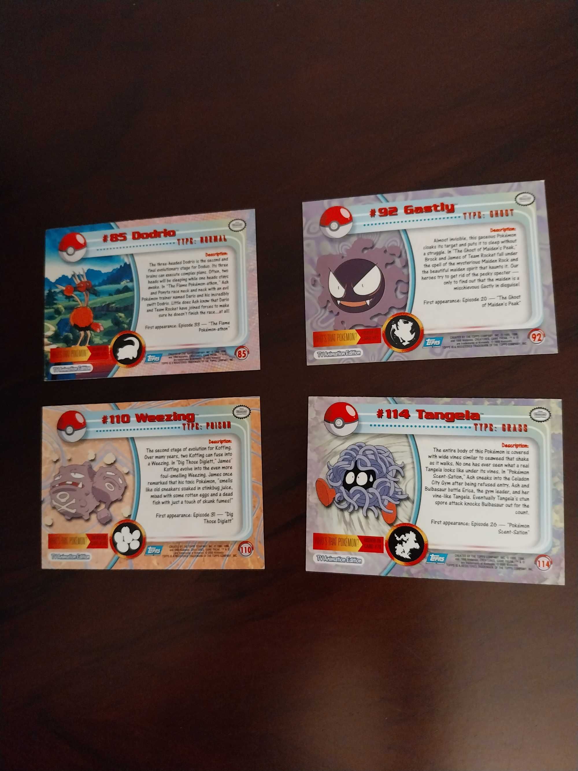 Lote 4 cartas Pokemon TV Animation Edition