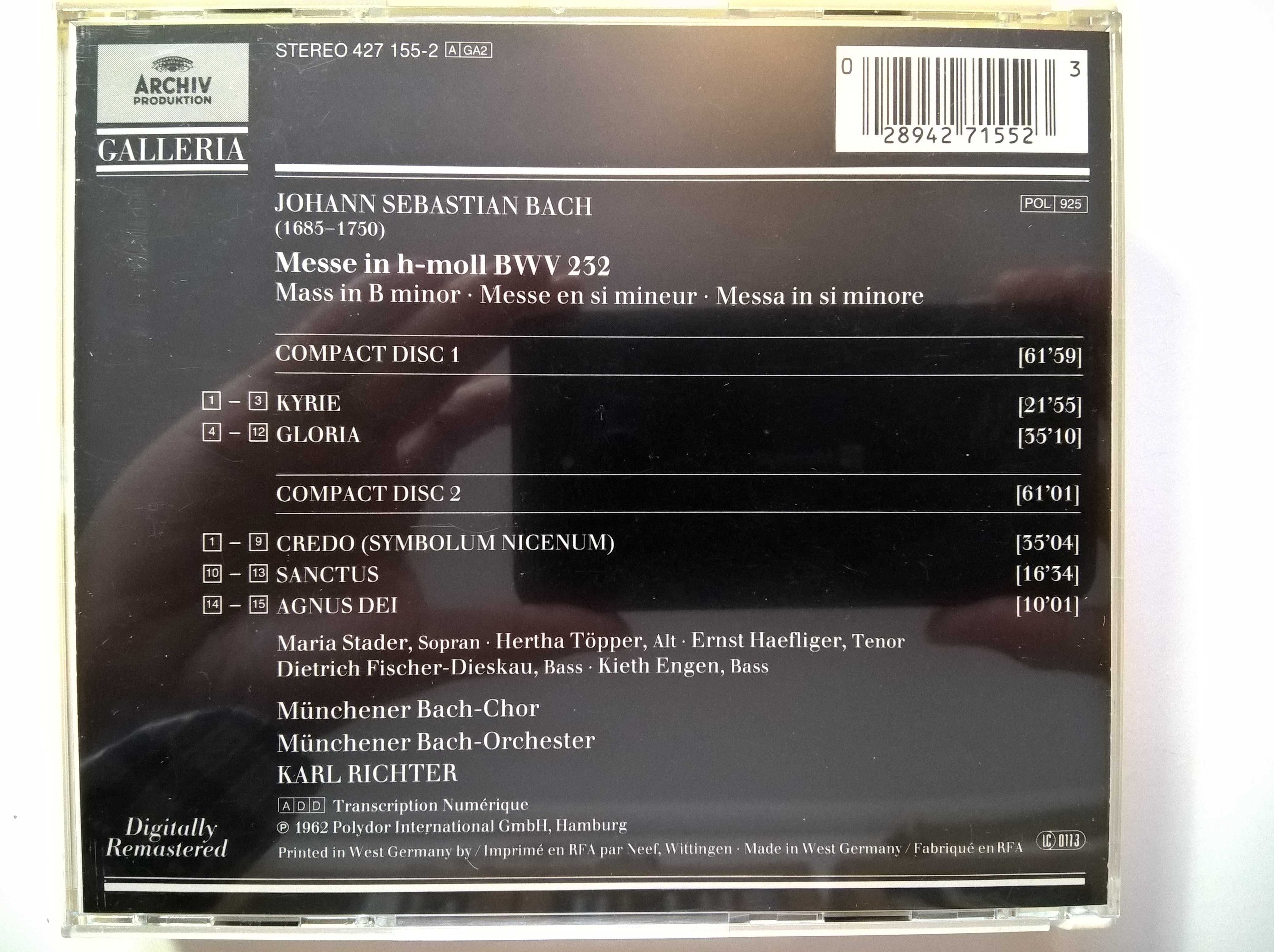 Missa em Si Menor (BWV 232), J. S. Bach (2 CDs)