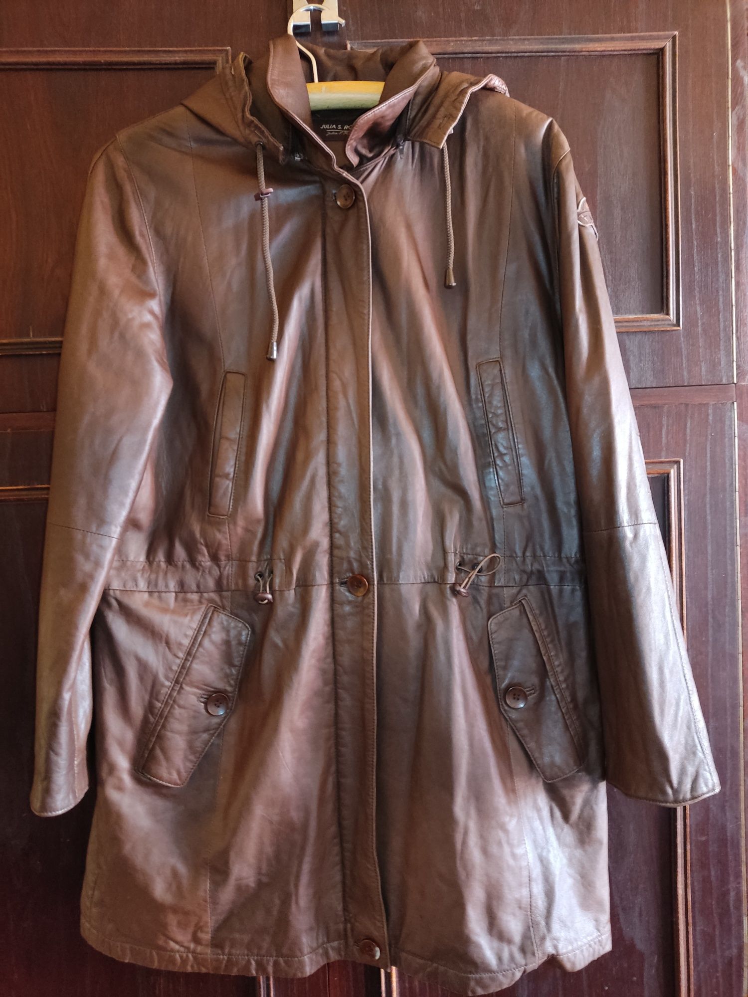 Skórzana kurtka płaszcz vintage