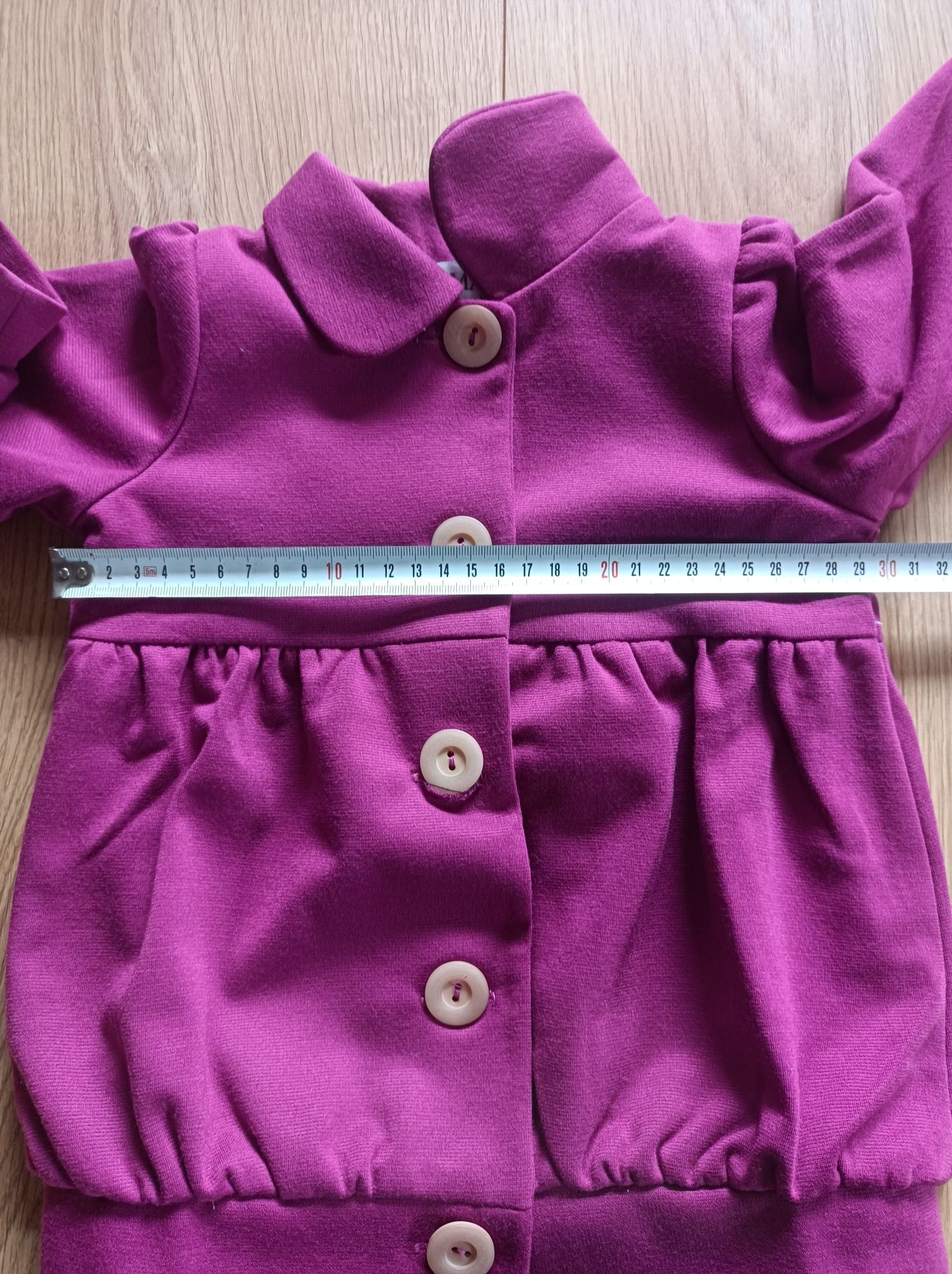 Bluza na podszewce kurtka dla dziewczynki fuksja rozmiar 86