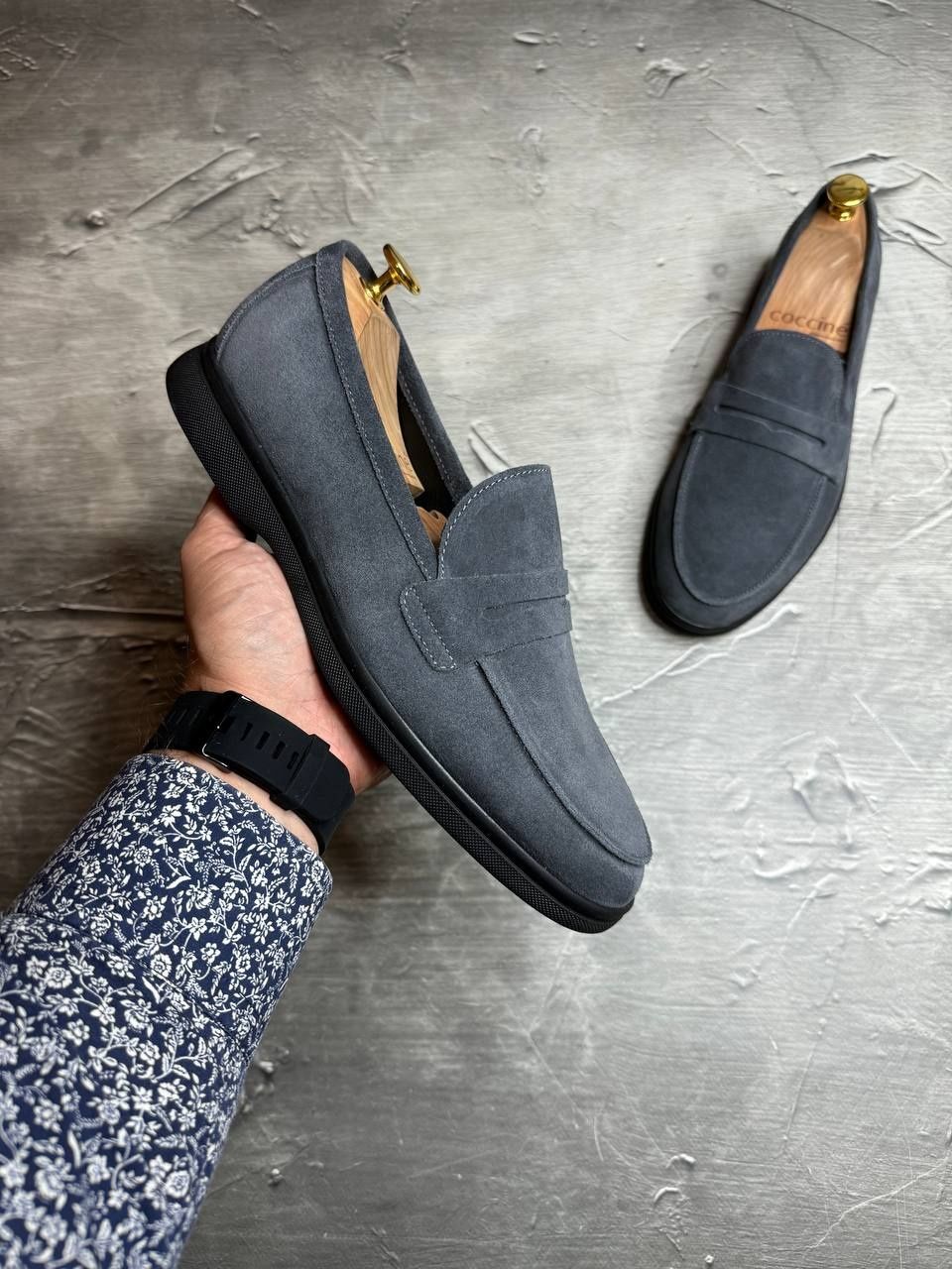 Лоферы Замшевые мужские серые LORO PIANA Grey! Натуральная Замша! ХИТ!
