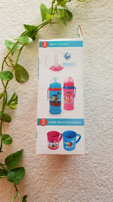 Bidon z rurką do picia kubek kubek z uchem niekapek butelka pielucha