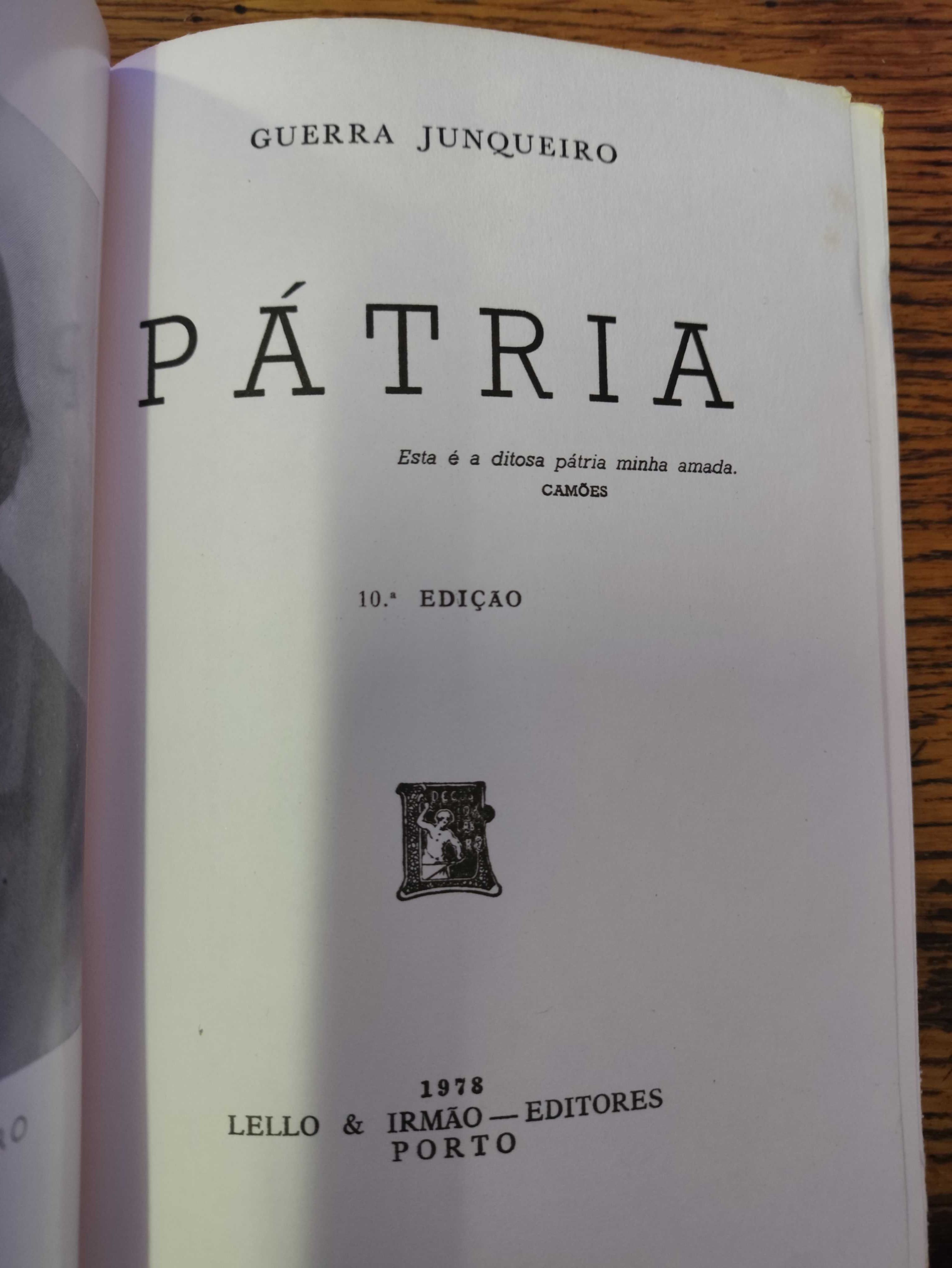 Livro Pátria de Guerra Junqueiro 10ºediçao 1978