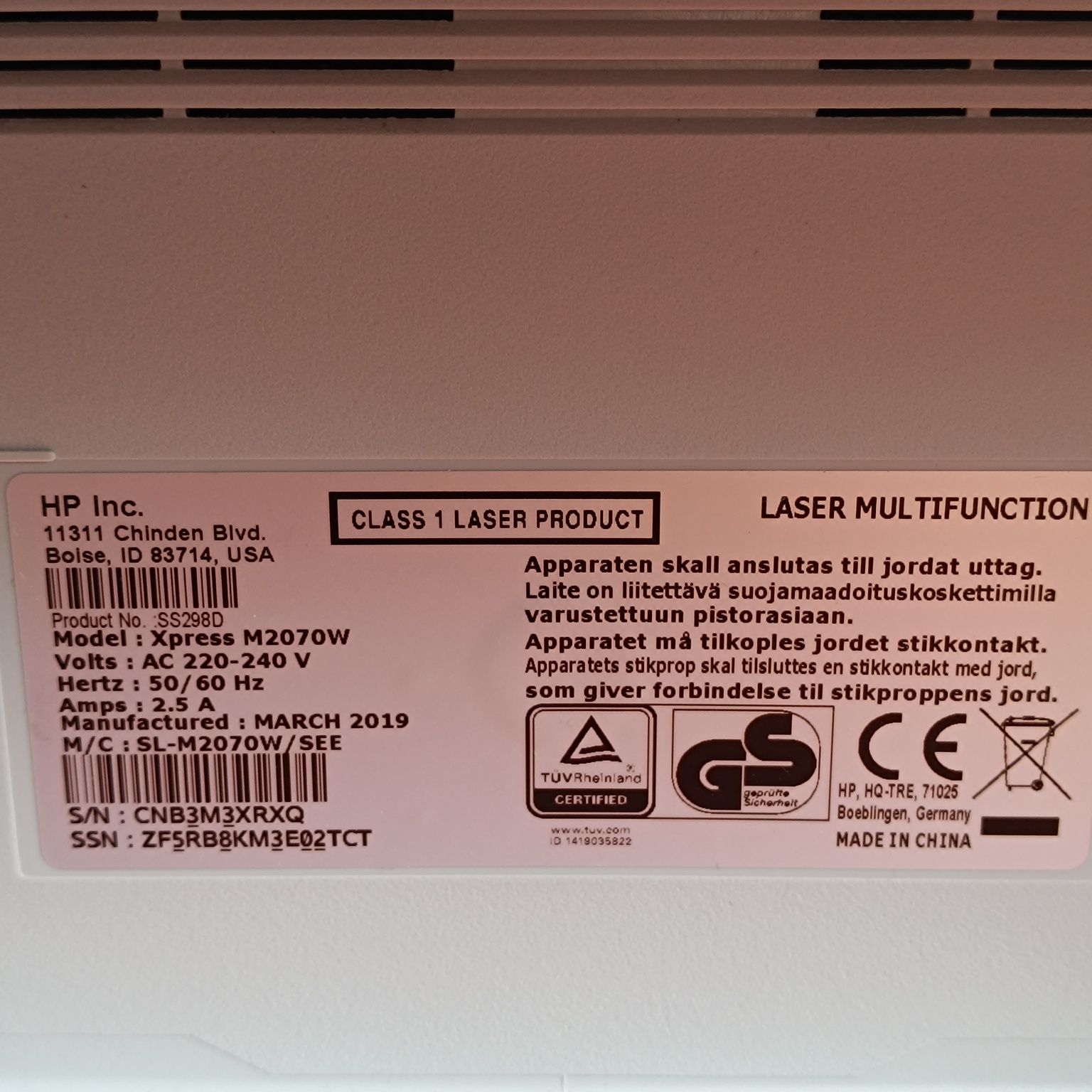БФП Samsung Xpress M2070W