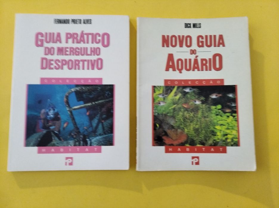 Livros sobre peixes, pesca, aquário etc.