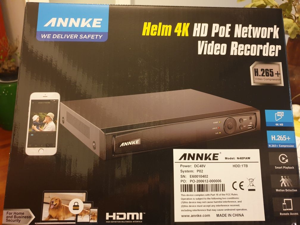 Annke video gravador Poe 4k de rede 1TB- modelo n48paw