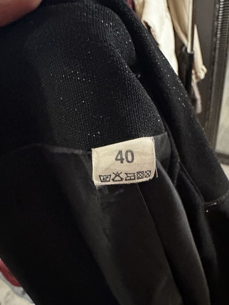 Czarna błyszcząca marynarka Vintage 38 M