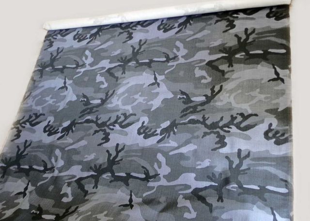 Tkanina MORO military, odcieni szarości , 100% bawełna, 150x150 cm