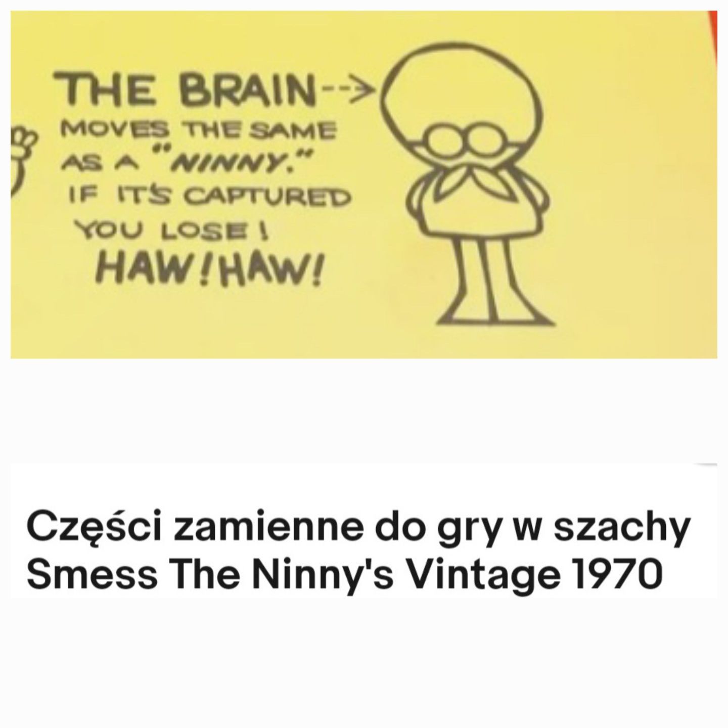 Figurka vintage lata 70 gra planszowa pionek Brain szachy Smess retro