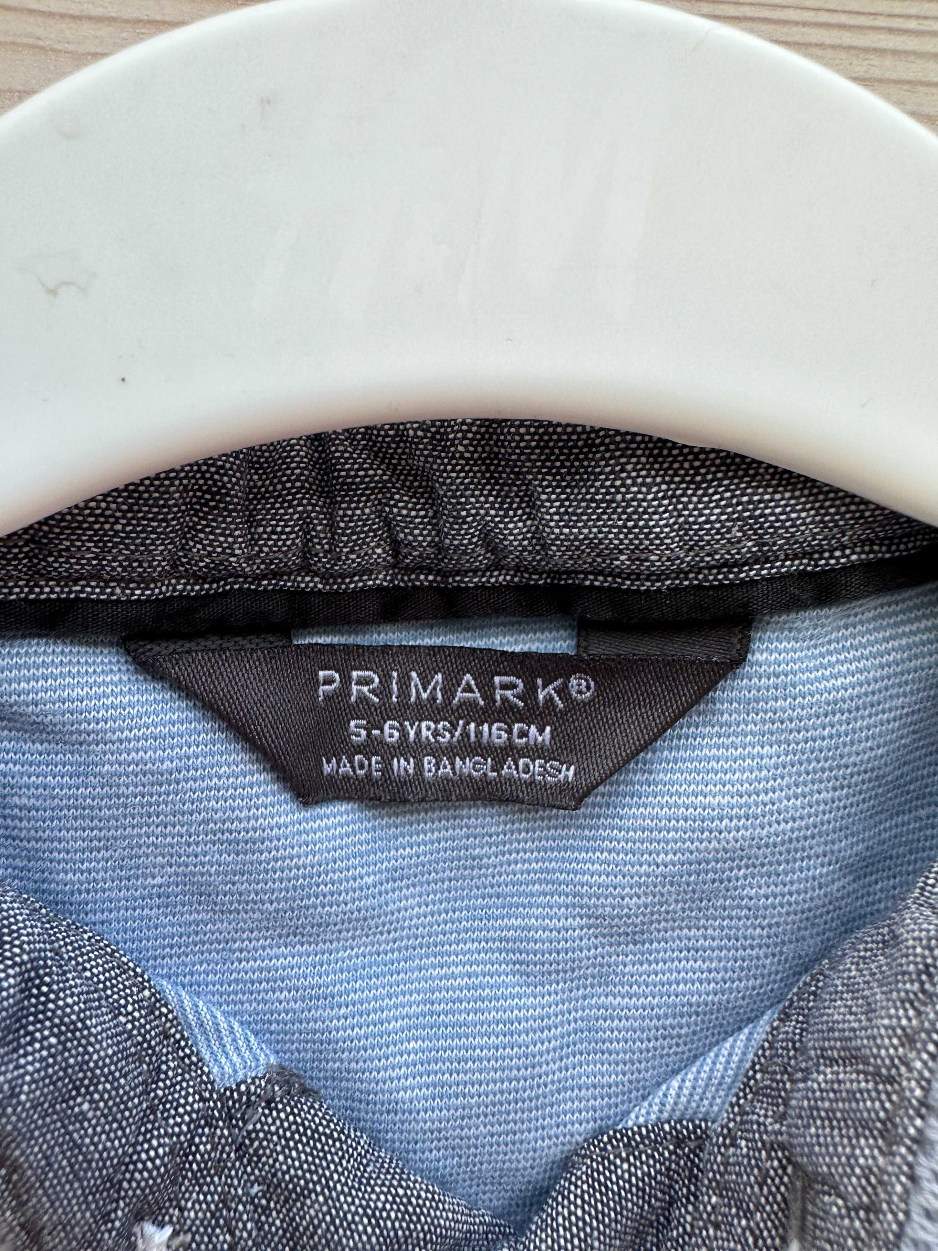 Bluzka z kołnierzykiem chłopięca niebieska Primark 116