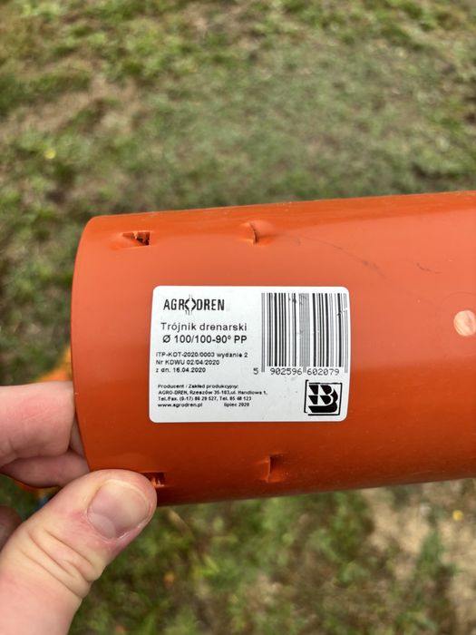 Rura Drenarska fi 100 w otulinie plus Trójniki