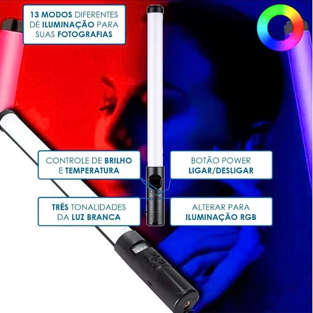 Bastão Luz Led RGB com Comandon (NOVO)