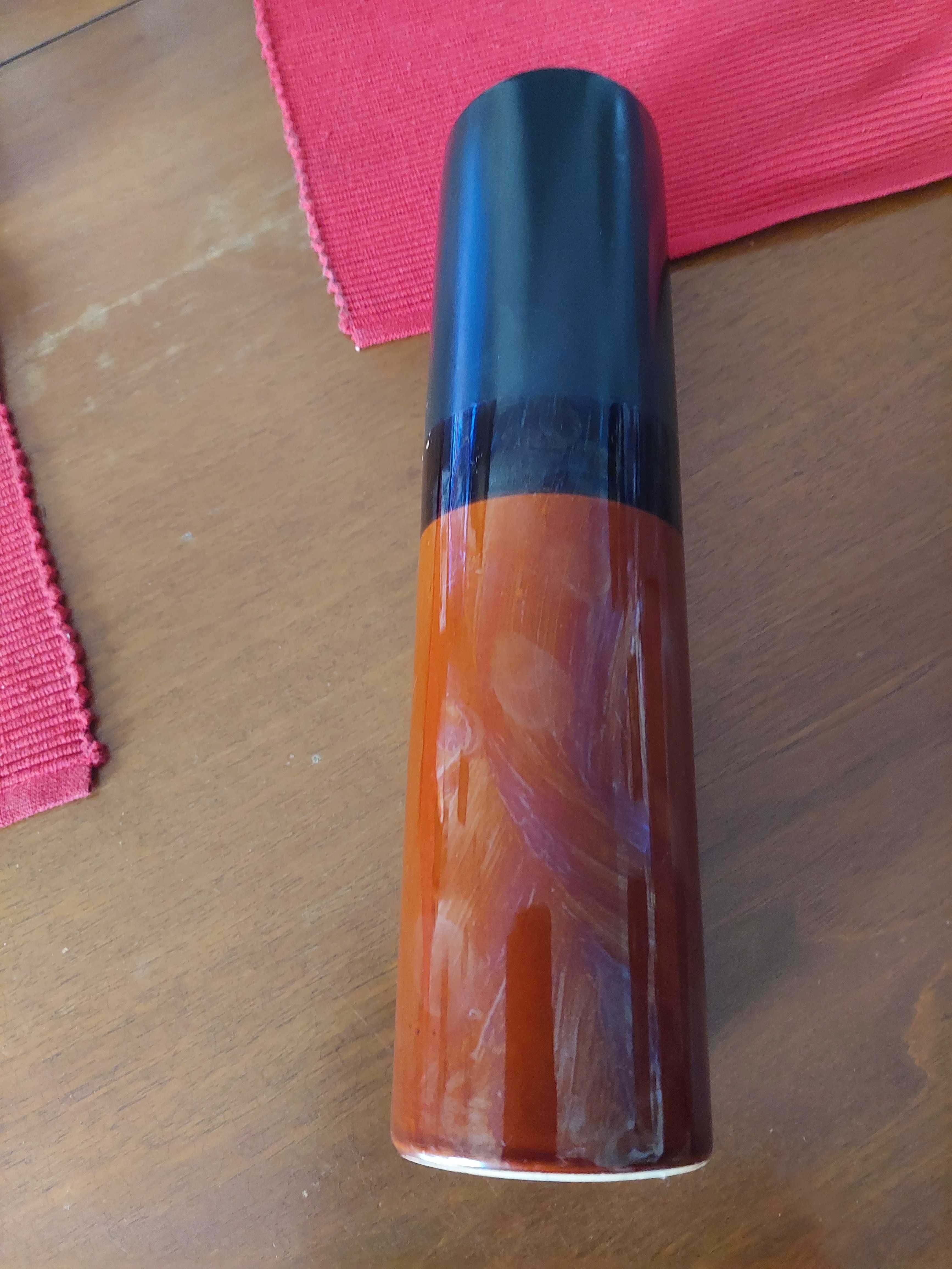 PRL elegancki wazonik wazon czarnobrązowy wys. 30cm