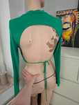 M 38 H&M zielona bluzka z dekoltem na plecach zielony crop top wiskoza