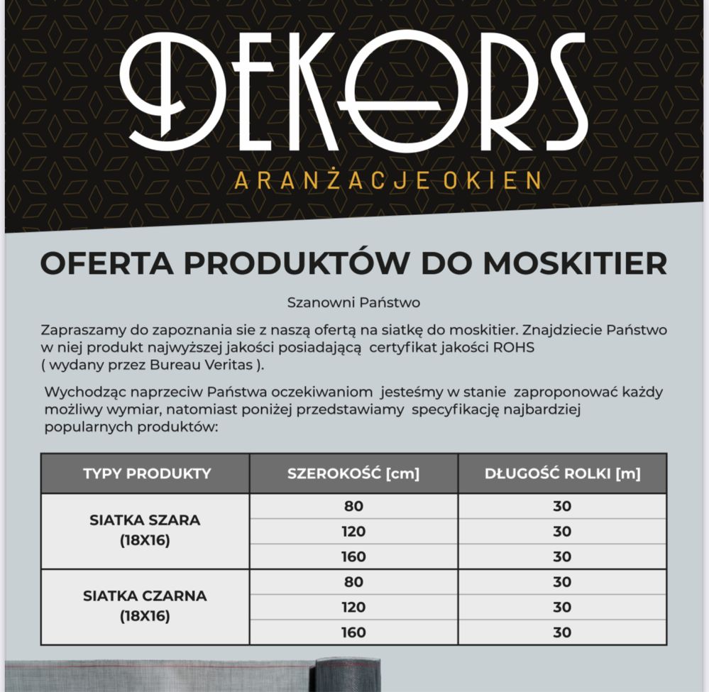Siatka do moskitier