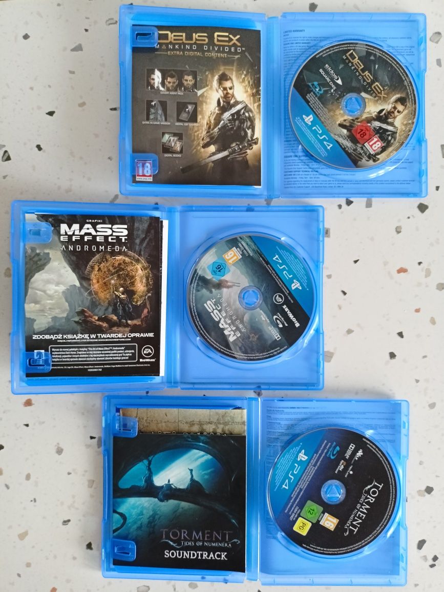 Zestaw gier PlayStation 4 PS4 Torment Mass Effect Andromeda Deus Ex PL